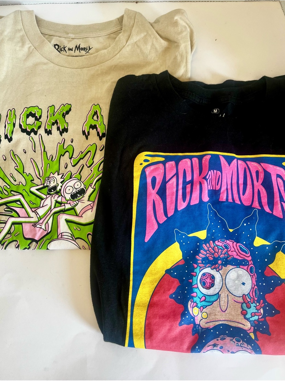 Two Rick and Morty Graphic Tee Shirts Size Small and Medium